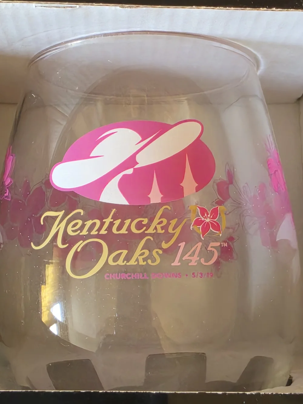 Kentucky Derby Official Glass Set - Gold & Pink